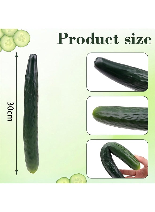 Generic - 3 PCS Artificial Eggplant, Cucumber, Egg, 2 PCS Lifelike Soft PU Cucumber&Eggplant, 1 PCS Simulated Egg, Fake Food Vegetable for Decoration, Photography, Home, Office - Image 1