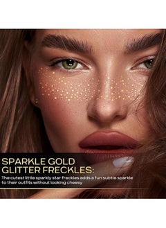 Generic Glitter Freckles Face Tattoo, Gold Sparkle Makeup Patches, 4pcs Set, Water-Proof, Easy Application, Great for Festivals, Parties, & More, Natural Shine  - Image 5