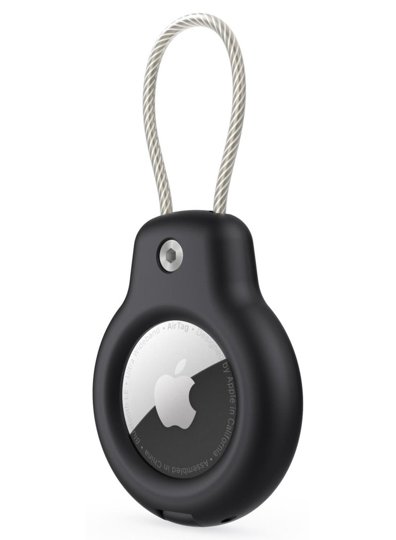 حافظة حامل AirTag مع سلسلة مفاتيح، Air Tags-1 عبوة لحامل Apple Air Tag مع قفل سلكي حلقة مفاتيح ملحقات حامل Air Tag لتتبع العناصر للأطفال، المفاتيح، الأمتعة - Image 1