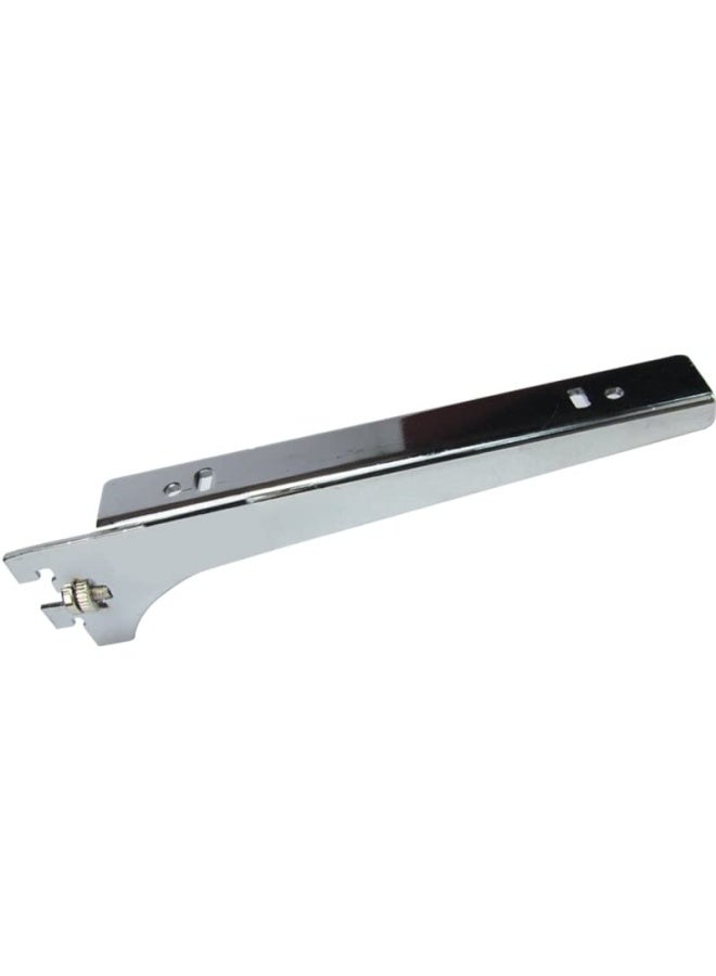 ROBUSTLINE Chrome Plated Single Slim Slotted Channel With Brackets For Wood Adjustable Single Slim Heavy Duty Home Kitchen Shop Organizer 50Cm Channel 2 Pieces With 8 Brackets - Image 3