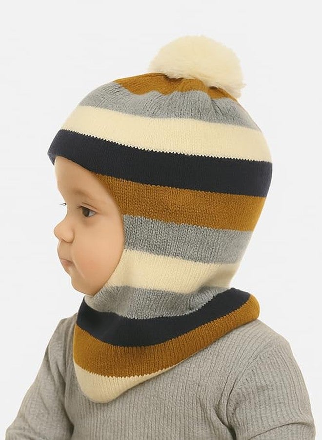 KETKAR Baby Soft Woolen Monkey Cap for Babies |Warm & Stretchable Full Head Cover Cap for Boys & Girls (6 Months to 12 Months) Beige - Image 2