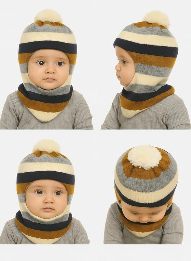 KETKAR Baby Soft Woolen Monkey Cap for Babies |Warm & Stretchable Full Head Cover Cap for Boys & Girls (6 Months to 12 Months) Beige - Image 5