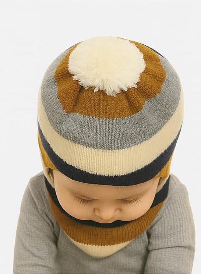 KETKAR Baby Soft Woolen Monkey Cap for Babies |Warm & Stretchable Full Head Cover Cap for Boys & Girls (6 Months to 12 Months) Beige - Image 3