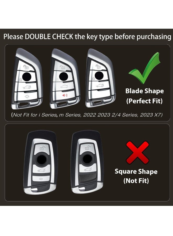 Generic Matte Cover for BMW Key Fob Case, Zinc Alloy and Silicon Key Holder Protector Compatible with BMW 1, 3, 4, 5, 6, 7 Series, X3, X4, M5, M6, GT3, GT5, Includes Key Chain - Image 2