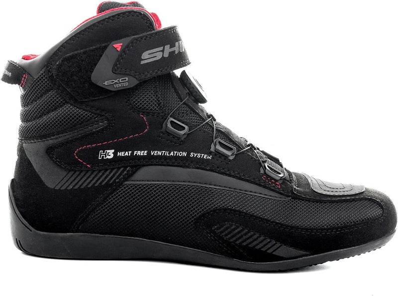 SHIMA Exo Motorcycle Riding Shoes Women Boots ATOP Reel Knob Lacing Ventilated Leather Mesh Street Summer Suede Sport Stealth Touring Shoe Moto Footwear Bikers Powersports (Womens, Black, 39) - Image 2