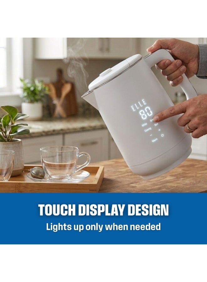 ELLE Panache Series Digital Electric Kettle, 1.7L, Smart Touch Display, Double Wall with Stainless Steel Interior, 2200W - Image 5