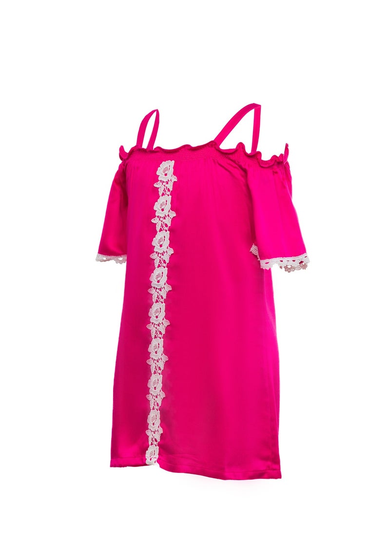 Queen FUCIA DRESS Girls Party Dress, everyday Dress Party Wear Wedding Evening Formal Pageant Dance Gown for Birthday Kid Girls Elegant - Image 2