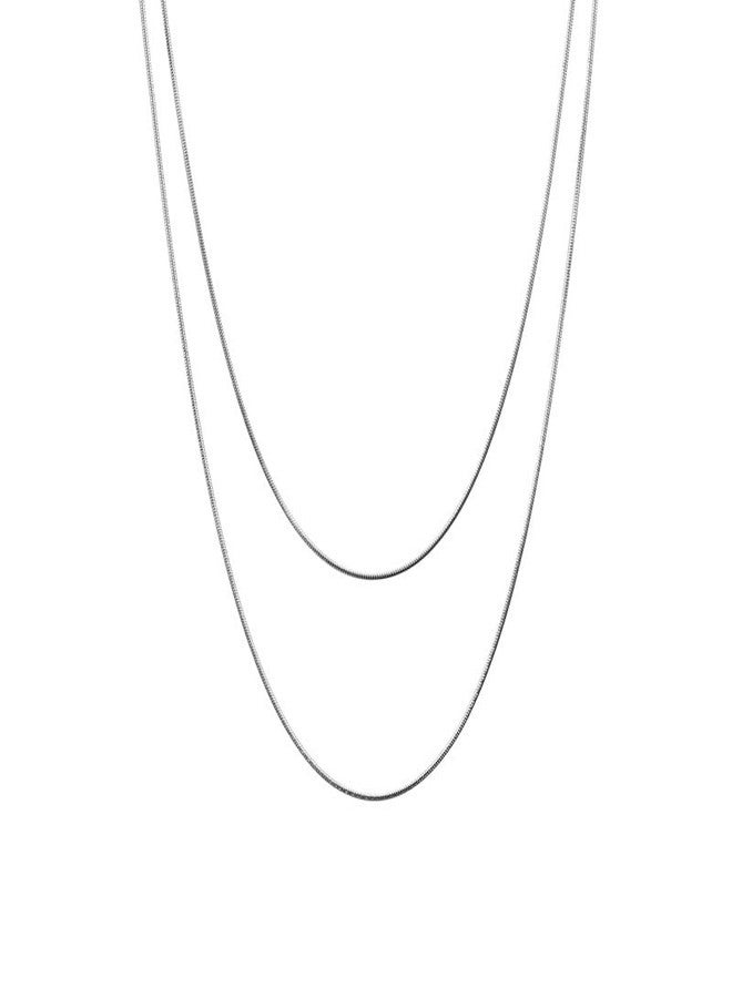 Aaishwarya Layered Long Chain Necklaces for Women and Girls | 18K Silver Plated Anti-Tarnish & Stainless Steel Jewels | Minimal Dainty Chains | Stylish Everyday Accessory - Image 1