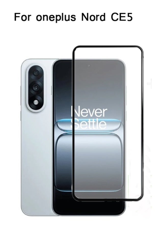 1 Pack Screen Protector for oneplus Nord CE5, Full Coverage Black Edge Tempered Glass Film Easy to Install, No Bubble, Case Friendly, 9H Anti-Scratch, - Image 1