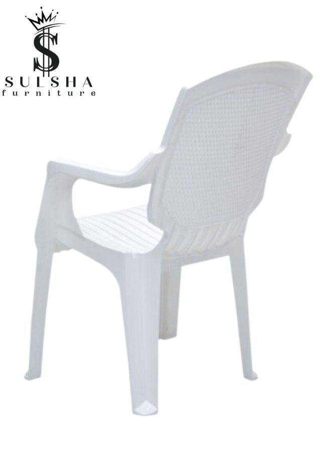 SULSHA Modern Plastic Armchair for Living, Bedroom, Kitchen, Dining, Waiting Room, White  - Image 2