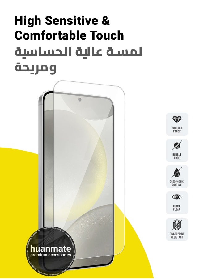 Tempered Glass Screen Protector For Samsung Galaxy S24 Plus – High Transparency, Delicate Touch, Anti-Explosion, Smooth Arc Edges, Easy Installation, Screen Protector for Samsung Galaxy S24 Plus