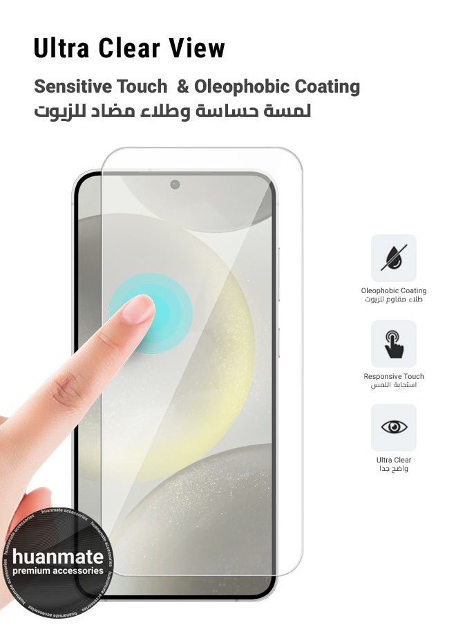 Tempered Glass Screen Protector For Samsung Galaxy S24 Plus – High Transparency, Delicate Touch, Anti-Explosion, Smooth Arc Edges, Easy Installation, Screen Protector for Samsung Galaxy S24 Plus