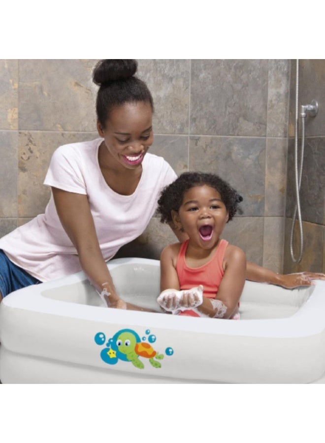 بست واي حوض استحمام قابل للنفخ للأطفال أبيض مقاس 86x86x25 سم - Image 2