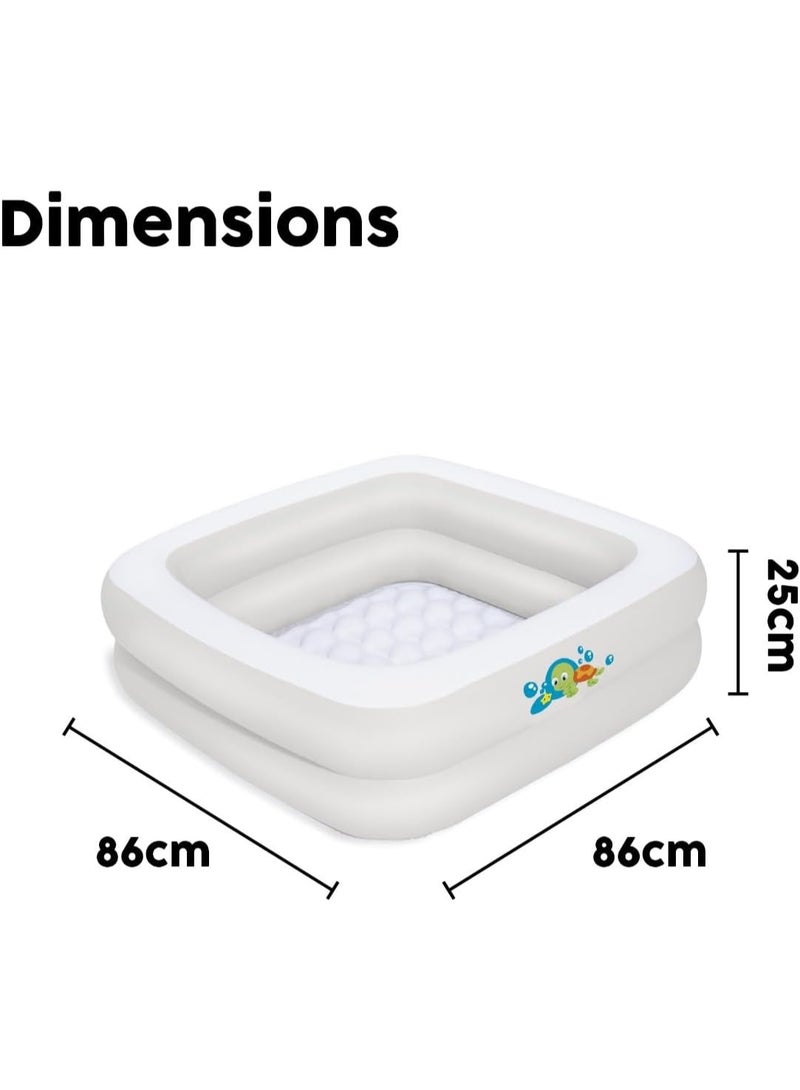 بست واي حوض استحمام قابل للنفخ للأطفال أبيض مقاس 86x86x25 سم - Image 4