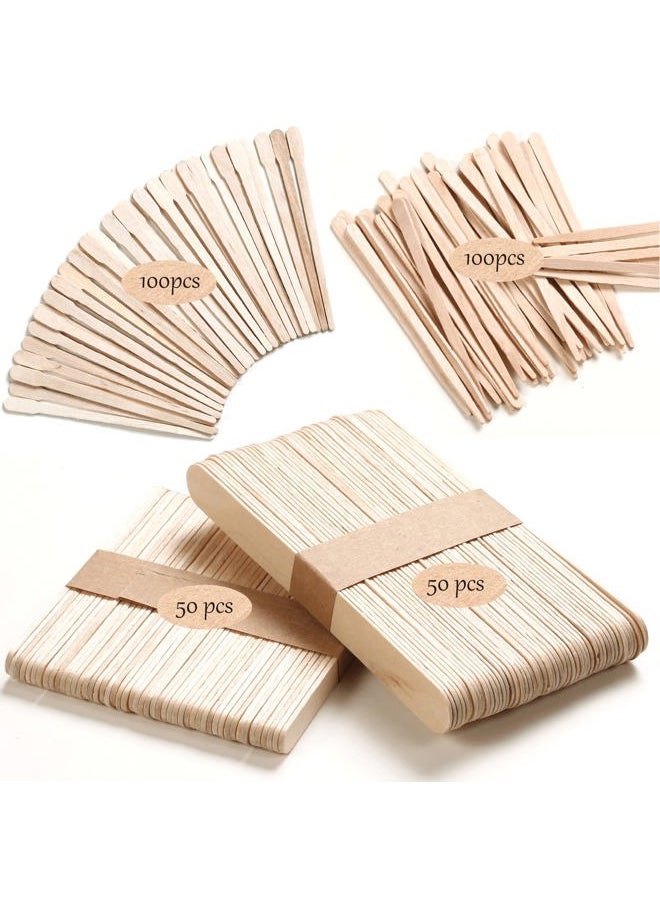 HOOMBOOM - 4 Style Assorted Wax Applicators - 300 Pcs Wooden Spatulas for Body, Legs, Face, Eyebrow Hair Removal or Wood Crafts - Image 1