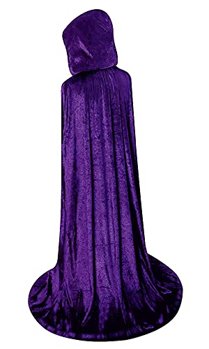 LHJ Unisex Halloween Costume Cape Hooded Velvet Cloak for Men and Womens - Image 2