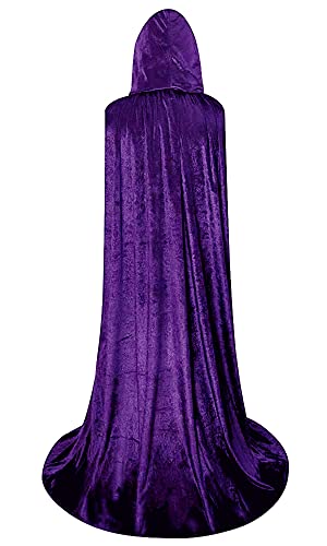 LHJ Unisex Halloween Costume Cape Hooded Velvet Cloak for Men and Womens - Image 3