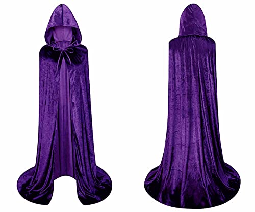 LHJ Unisex Halloween Costume Cape Hooded Velvet Cloak for Men and Womens - Image 4