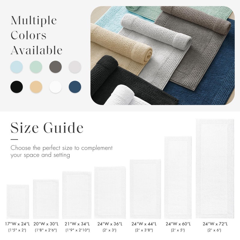 Madison Park Splendor Reversible 100% Cotton Tufted Bathroom Rug-3000 GSM Hotel Quality Luxurious Plush Medium Pile Bath Mat Absorbent, Quick Dry, Shower Room DÃ©cor, 21x34, White - Image 5