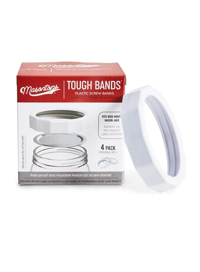 Masontops Masontops Tough Band - Wide Mouth Mason Jar Screw Bands - Quality Plastic Replacement Ring Seals & Jar Covers  - Image 1