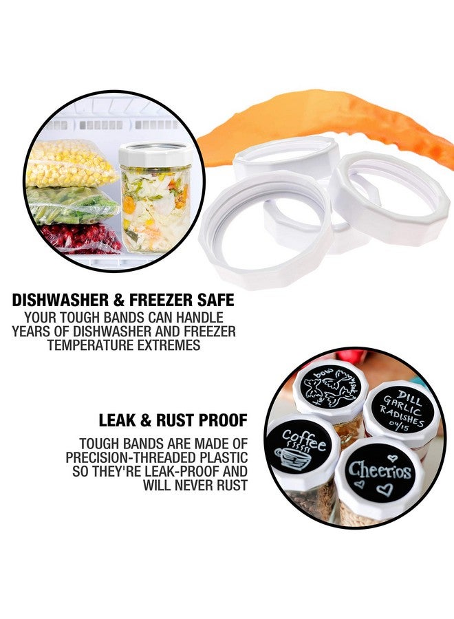 Masontops Masontops Tough Band - Wide Mouth Mason Jar Screw Bands - Quality Plastic Replacement Ring Seals & Jar Covers  - Image 4