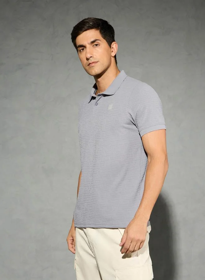 Technosport Technosport Jacquard Slim Fit Polo