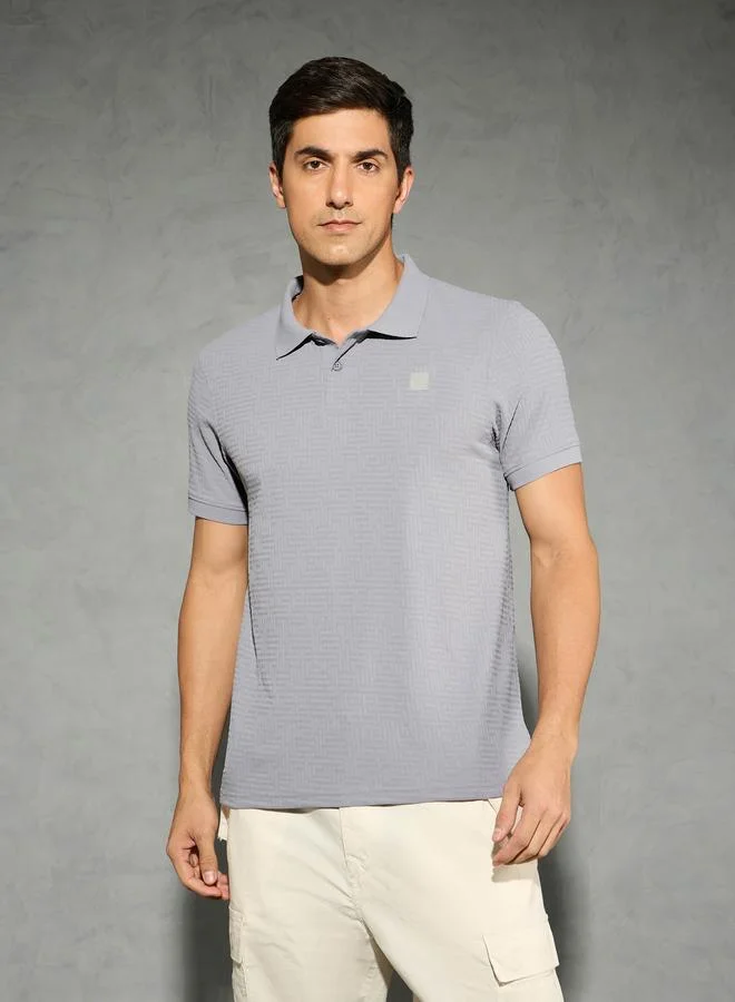 Technosport Technosport Jacquard Slim Fit Polo