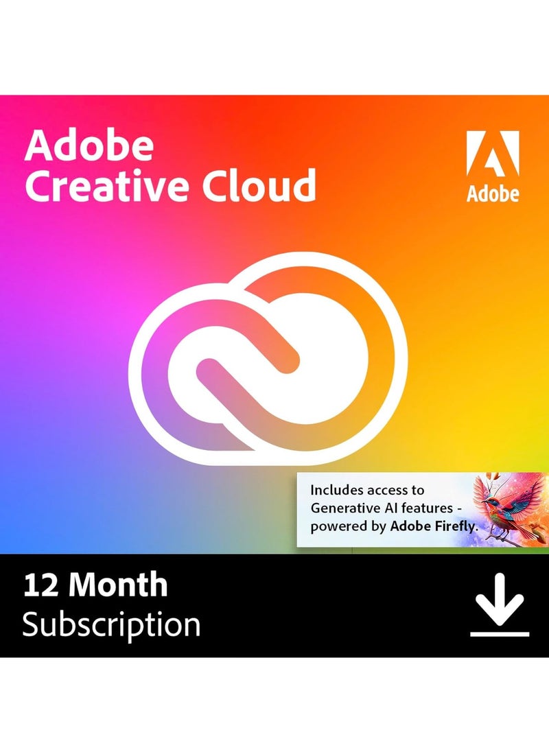 Adobe - Adobe Creative Cloud Entire Collection of Adobe Creative Tools Plus 100GB Storage 12 Months Subscription with Auto Renewal PC Mac - Image 1