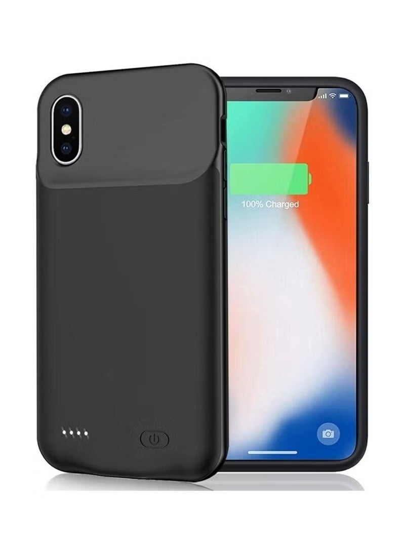 TIGER 3200mAh Battery Case for iPhone X/XS – Portable Protective Charging Case, Extended Rechargeable Battery Pack, Slim Design, Shockproof, LED Power Indicator, Compatible with iPhone X/XS (5.8") – Black - Image 1
