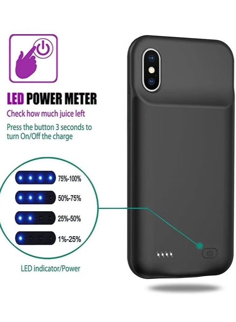 TIGER 3200mAh Battery Case for iPhone X/XS – Portable Protective Charging Case, Extended Rechargeable Battery Pack, Slim Design, Shockproof, LED Power Indicator, Compatible with iPhone X/XS (5.8") – Black - Image 3