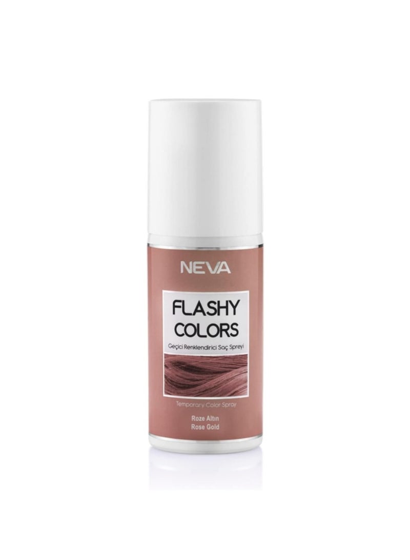 NEVA Flashy Hair Colors Temporary Hair Color Spray - 75ml - ROSE GOLD - Image 1