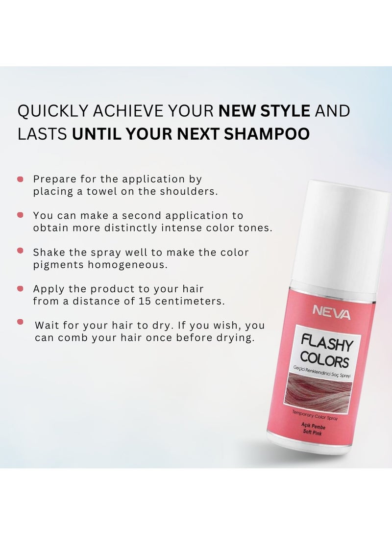 NEVA Flashy Hair Colors Temporary Hair Color Spray - 75ml - ROSE GOLD - Image 4