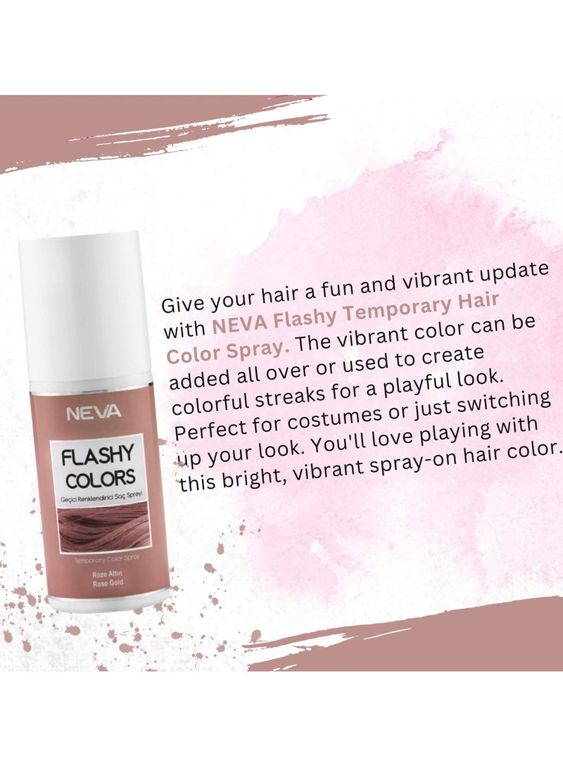 NEVA Flashy Hair Colors Temporary Hair Color Spray - 75ml - ROSE GOLD - Image 3