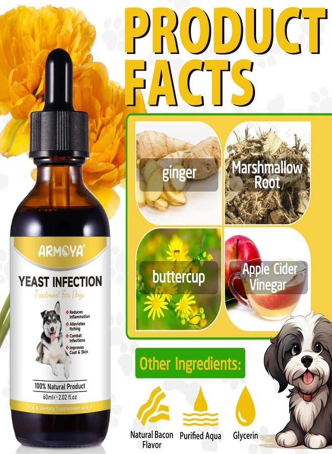 ARMOYA Natural Yeast Infection Treatment for Dogs - Helps to Support Itch Relief - Inflammation Relief & More - Dog Yeast Infection Treatment - Dog Ear Infection Treatment - Dog Allergy | 2 Oz - Image 3