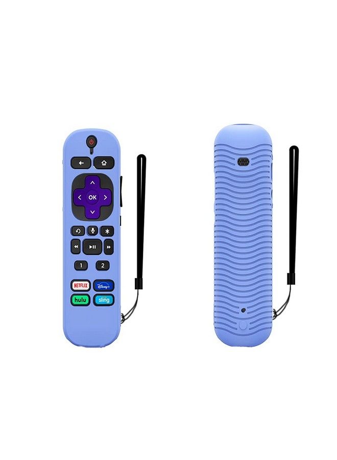 Smays Remote Case Glow In The Dark Replacement For Roku Voice Control Pro 2021 Silicone Cover With Lanyard - Image 2
