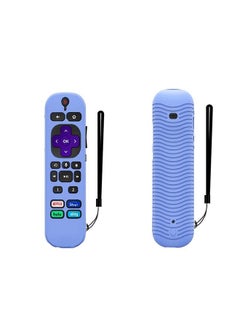 Smays Remote Case Glow In The Dark Replacement For Roku Voice Control Pro 2021 Silicone Cover With Lanyard  - Image 1