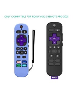 Smays Remote Case Glow In The Dark Replacement For Roku Voice Control Pro 2021 Silicone Cover With Lanyard  - Image 5