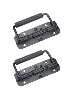KASTWAVE 2Pcs Box Handles Spring Folding Handle Metal Chest Handle Flight Case Handle, Stainless Steel Spring Loaded Box Handle Luggage Hardware for Toolbox Storage Boxes Replacement (122x41mm)  - Image 1