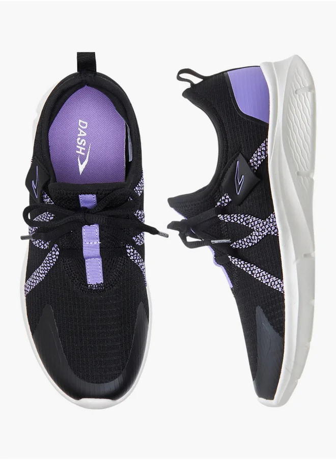 Dash Logo Detail Sports Shoes with Lace-Up Closure