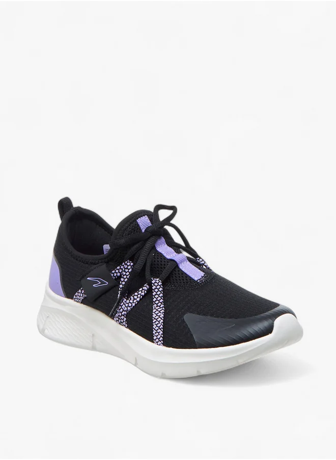 Dash Logo Detail Sports Shoes with Lace-Up Closure