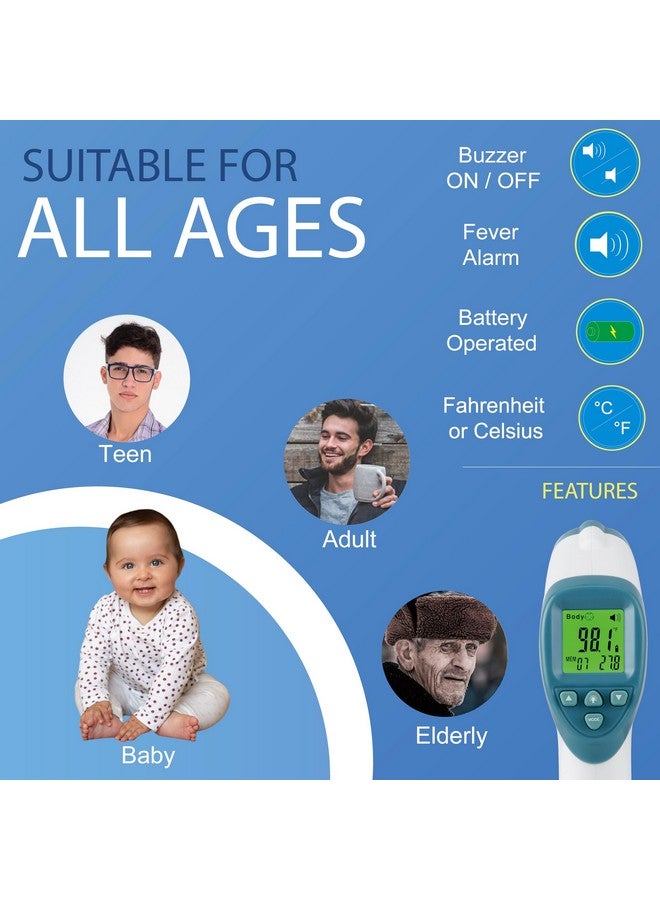 إيلات مقياس حرارة إلكتروني للجبين بدون تلامس/لمس من Elate للبالغين والأطفال والرضع. مقياس حرارة دقيق للاستخدام الطبي في المستشفيات، بدون لمس، معتمد من هيئة الخدمات الصحية (FSA). - Image 2