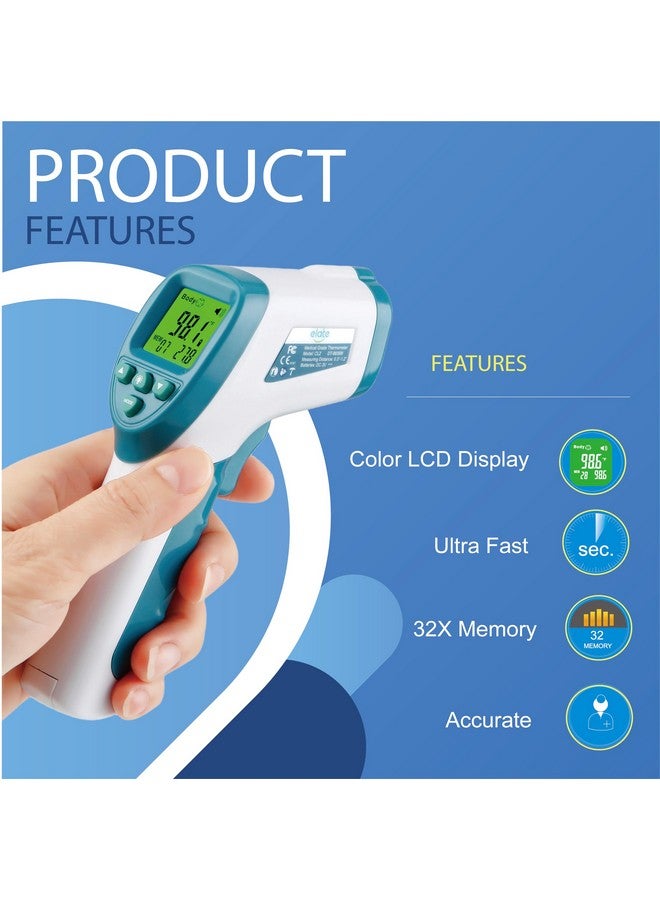 إيلات مقياس حرارة إلكتروني للجبين بدون تلامس/لمس من Elate للبالغين والأطفال والرضع. مقياس حرارة دقيق للاستخدام الطبي في المستشفيات، بدون لمس، معتمد من هيئة الخدمات الصحية (FSA). - Image 1