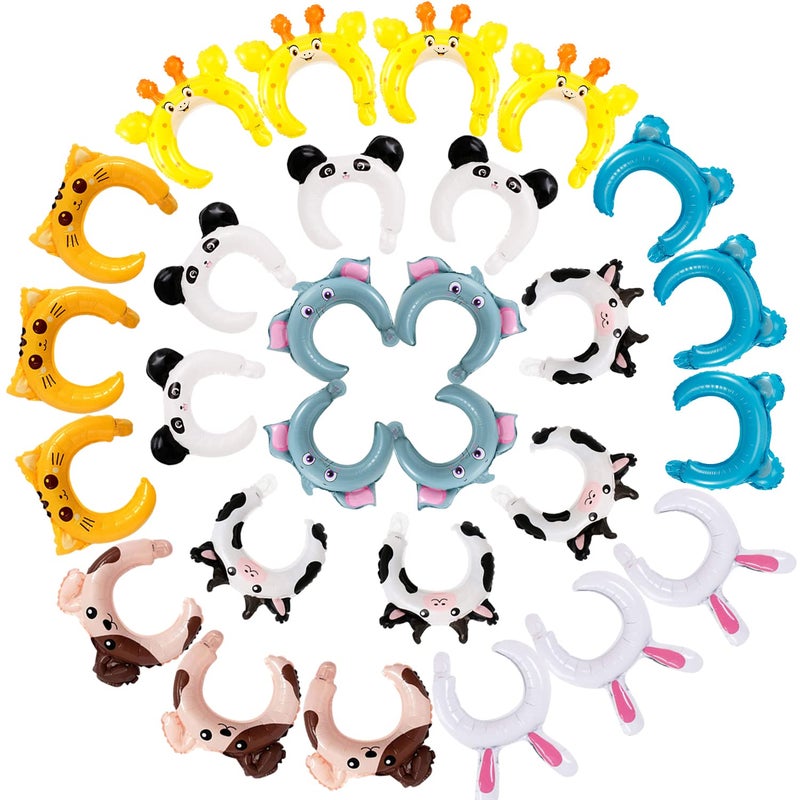 vanow Valentines Day Cards For Kids - 28 Valentine Cards + 28 Inflatable Animal Headbands + 28 Gift Envelopes & Tattoos, Animal Greeting Cards Valentines Exchange Cards for Kids Boys Girls School Classroom - Image 5