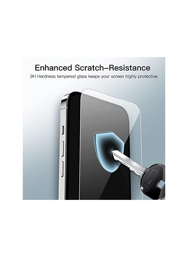 Jetech Full Coverage Screen Protector for iPhone 14 Pro Max 6.7-Inch, 9H Tempered Glass Film Case-Friendly, HD Clear, 3-Pack - Image 3