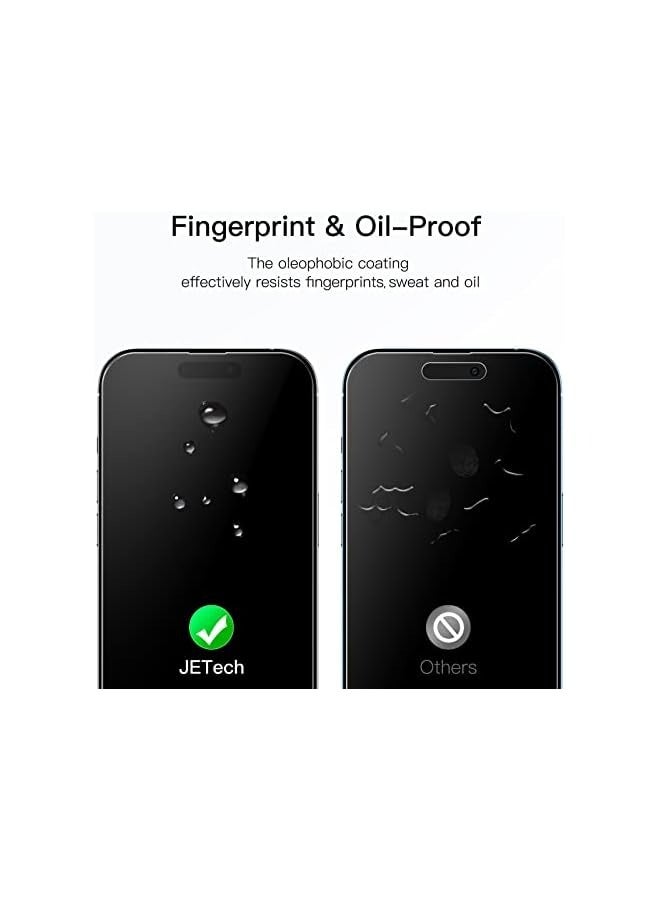 Jetech Full Coverage Screen Protector for iPhone 14 Pro Max 6.7-Inch, 9H Tempered Glass Film Case-Friendly, HD Clear, 3-Pack - Image 4