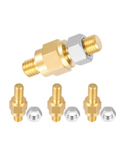 Excefore Battery Terminal Connectors Set, 4 Pack Long Stud Side Post Battery Terminal Bolt, Standard Battery Post Stud Extender Screws 3/8 16&24 Stud Bolts, Compatible with GM Accessories to Battery  - Image 1
