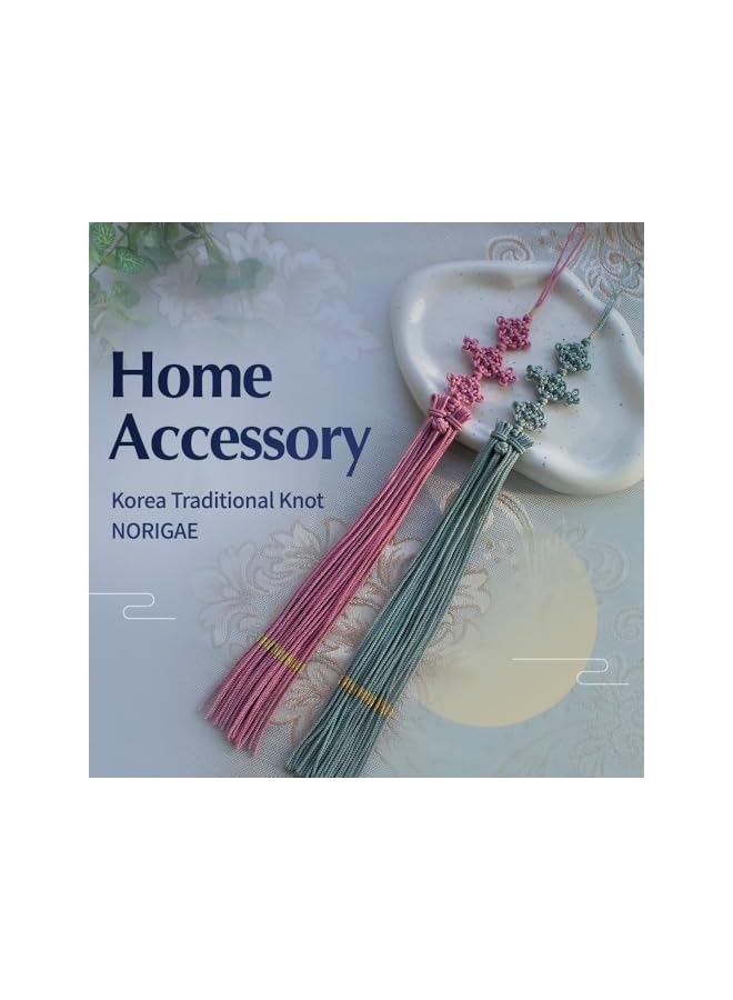 The Bros عقدة كورية تقليدية (مايدوب)، زينة حائط منزلية، عناصر ديكور منزلية فاخرة لغرفة المعيشة، عناصر زخرفية للمنزل، مصنوعة يدويًا، إكسسوار منزلي، نورغاي، (وردي داكن) - Image 2