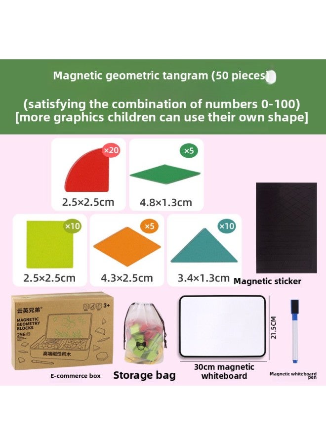 Children's Puzzle Magnetic Jigsaw Puzzle Jigsaw Puzzle Magnetic Building Blocks Jigsaw Puzzle Storage Early Education Kindergarten Gift Toys Wholesale-Color:Digital Series 50 Pieces Of Jigsaw Puzzle - Image 1