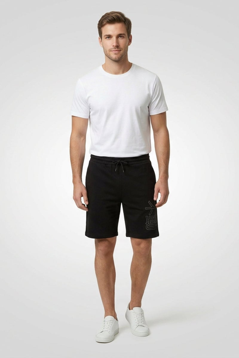 Fudo Men Brand Logo Basic Shorts, Black - Image 5