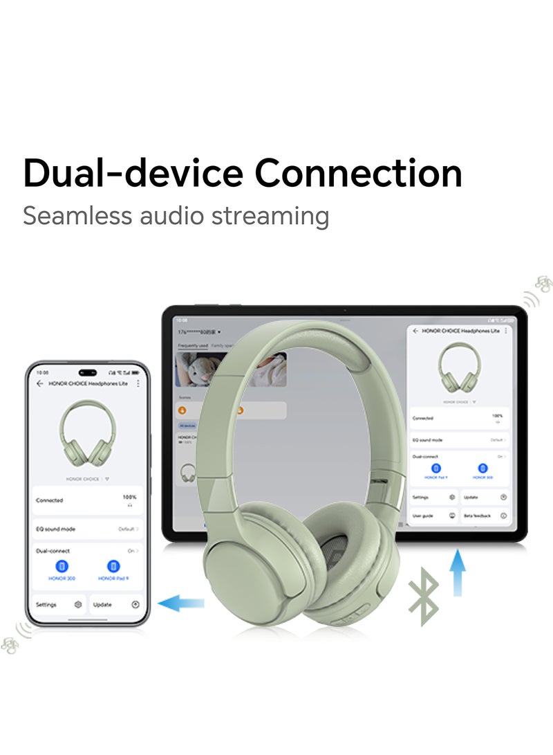 Honor Choice Headphones Lite On-Ear Wireless Headphone with 40mm Deep Bass Driver, 82-Hour Battery Life, Dual-Device Connection, AI Call Noise Cancellation & Foldable Lightweight Design grey - Image 3